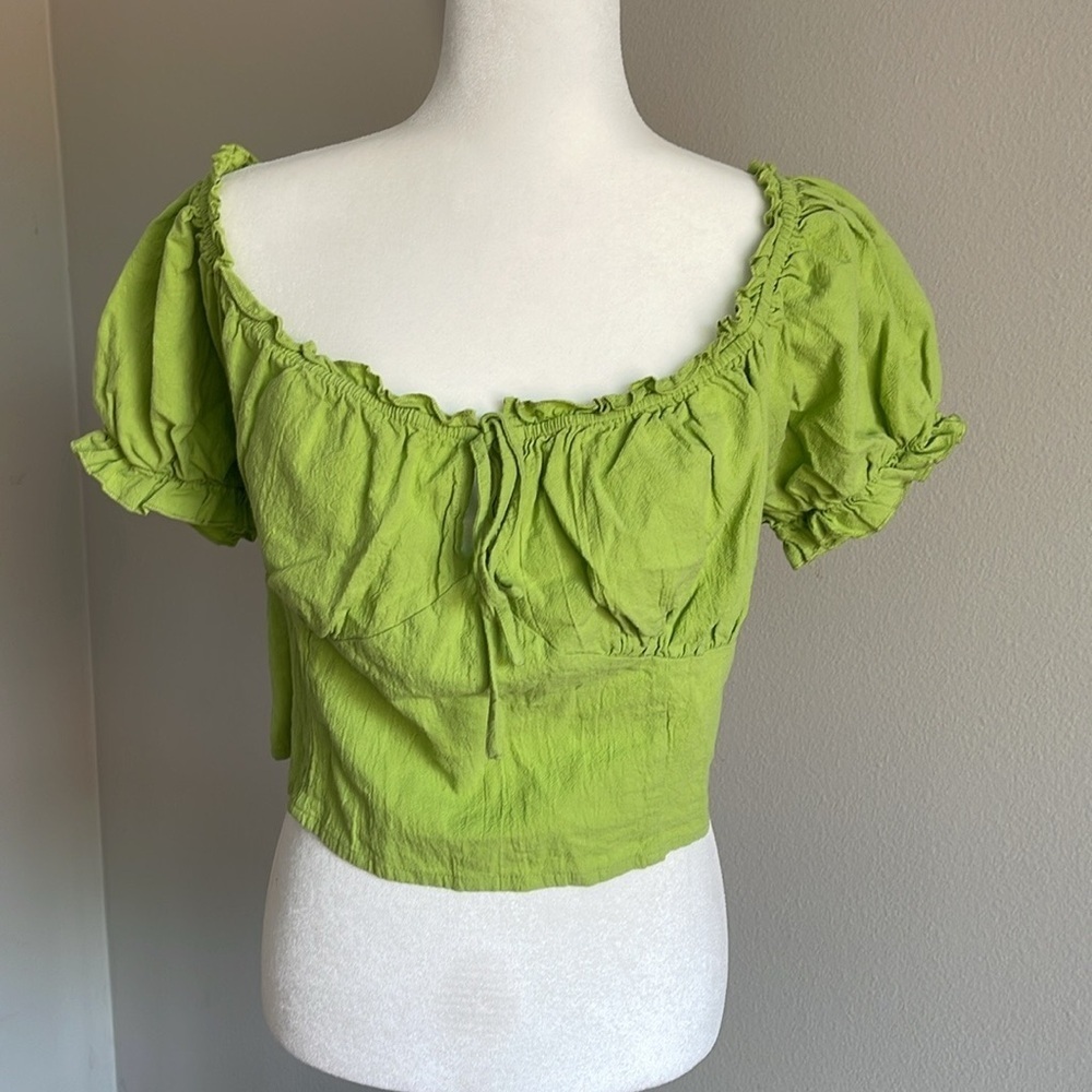 Shein Green Puff Sleeve Top Size 4X